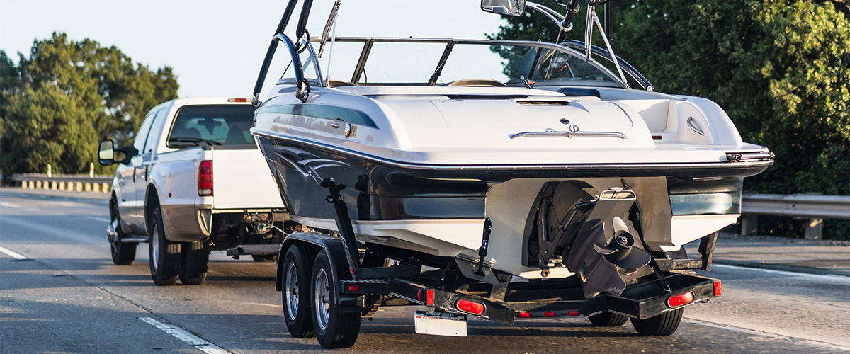 Truck pulling boat pic